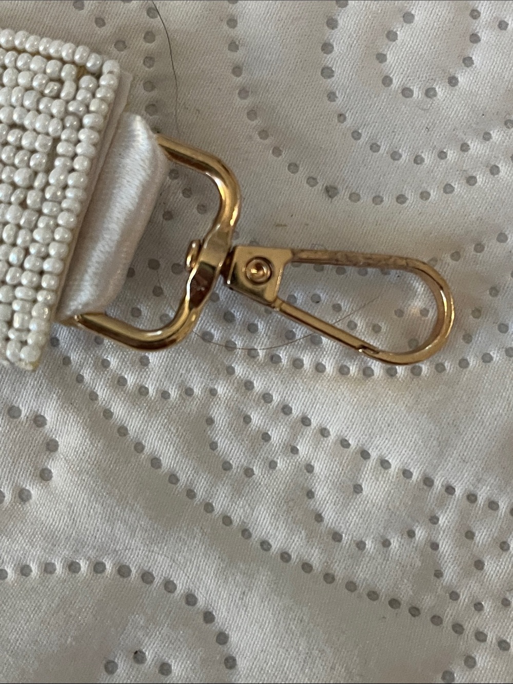 Texas Beaded Keychain Wristlet - Gold on White Never Used - Picture 5 of 5